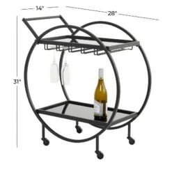 Contemporary Metal Round Bar Cart - Olivia & May 17 Contemporary Metal Round Bar Cart - Olivia & May -Furniture Shop GUEST 7d9f0d46 b085 46f8 947d 51de16095659