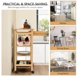 Costway Rolling Kitchen Island Utility Trolley Cart W/Drawer & Wine Rack -Furniture Shop GUEST 7de7a596 2ceb 4434 95d2 ec7a7b28ee51