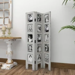 Farmhouse Chinquapin Wood Rectangle Room Divider Screen White - Olivia & May -Furniture Shop GUEST 7e1c1d41 20d0 4670 ab81 ca814dc2bac6