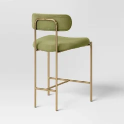 Orion Luxe Backed Counter Height Barstool With Brass Legs Olive Green Velvet - Threshold™ -Furniture Shop GUEST 7e783766 9223 4da7 9627 10de0ab7294f
