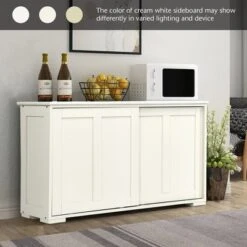 Costway Kitchen Storage Cabinet Sideboard Buffet Cupboard Wood Sliding Door Pantry White -Furniture Shop GUEST 8043cb71 998e 4dad b415 917bd084ea50