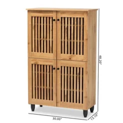 Fernanda Wood 4 Door Storage Cabinet Oak Brown/Black - Baxton Studio -Furniture Shop GUEST 804a921b 75d1 4da4 be3a 0d015f6b49b1