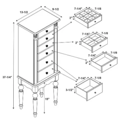 Wylie Jewelry Armoire Cherry Red - Powell Company -Furniture Shop GUEST 8064472e 4fc9 426a 9247 fea1c9d4db66