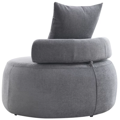 Modern Chenille Accent Reading Chair, High-Stretch Round Lounge Sofa-ModernLuxe 11 Modern Chenille Accent Reading Chair, High-Stretch Round Lounge Sofa-ModernLuxe - Image 9