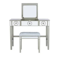 Madison Silver Vanity Set Silver - Linon -Furniture Shop GUEST 8251c27e 3fec 4704 8093 291eb5dd3d2c