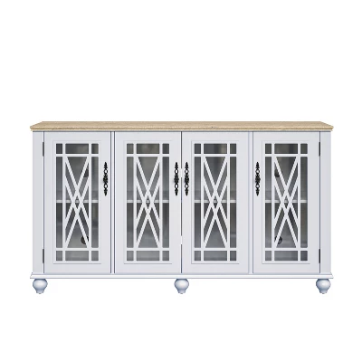 63" Vintage Storage Sideboard Buffet Accent Cabinet - Festivo 12 63" Vintage Storage Sideboard Buffet Accent Cabinet - Festivo - Image 10