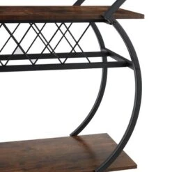 Jomeed Wood And Metal Portable Rolling Kitchen Bar Or Coffee Cart With 3 Bottle Horizontal Wine Rack With Handles And Lockable Casters, Gray Oak 8 Jomeed Wood And Metal Portable Rolling Kitchen Bar Or Coffee Cart With 3 Bottle Horizontal Wine Rack With Handles And Lockable Casters, Gray Oak -Furniture Shop GUEST 834d33c9 f6ab 47f9 ad62 3b0ac4911bfc