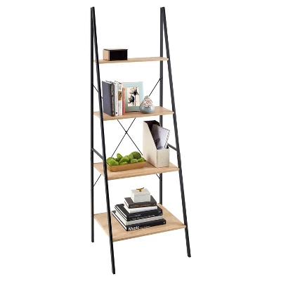70" Ladder Bookshelf Mixed Material Light Brown - ClosetMaid 3 70" Ladder Bookshelf Mixed Material Light Brown - ClosetMaid