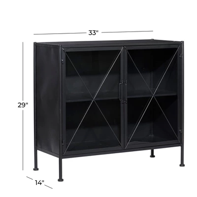 Industrial Metal Cabinet Black - Olivia & May 11 Industrial Metal Cabinet Black - Olivia & May - Image 9