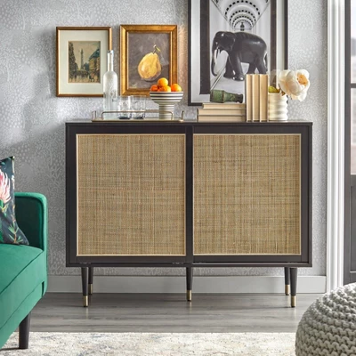Allen Mid-Century Modern Buffet Black/Natural - Angelo:Home 3 Allen Mid-Century Modern Buffet Black/Natural - Angelo:Home