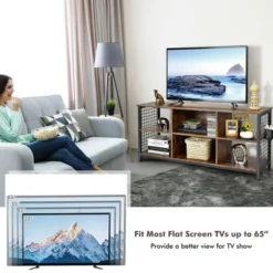 Costway 3-Tier TV Stand For TV's Up To 65'' Entertainment Media Center W/Storage Basket -Furniture Shop GUEST 852ec0ba fa76 4d27 a49f fded17566fa8