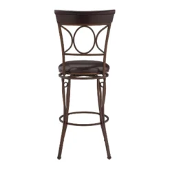 29.9" Circles Back Barstool Metal/Brown - Linon -Furniture Shop GUEST 85375c2b 2425 4096 99b6 41c4a2f327b5