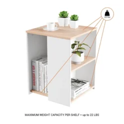 Hastings Home Minimalist Two-Toned Accent Side Table With Open Shelve, Brown/White 11 Hastings Home Minimalist Two-Toned Accent Side Table With Open Shelve, Brown/White -Furniture Shop GUEST 858df964 9e68 472e bb97 6cc826fc6ee4