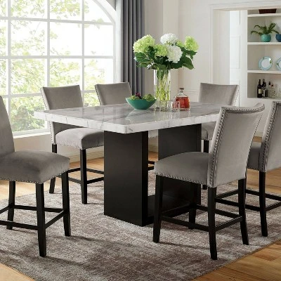 70" Southwind Rectangle Counter Height Dining Table White/Black - HOMES: Inside + Out 3 70" Southwind Rectangle Counter Height Dining Table White/Black - HOMES: Inside + Out