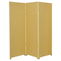 4 Ft. Tall Woven Fiber Room Divider (3 Panels) - Oriental Furniture -Furniture Shop GUEST 864ad75e da7d 4fa3 9a52 53dc83104846