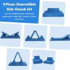 Costway 4-Piece Convertible Kids Couch Or 2 Chairs Toddler To Teen Sofa And Play Set 16 Costway 4-Piece Convertible Kids Couch Or 2 Chairs Toddler To Teen Sofa And Play Set -Furniture Shop GUEST 87186c7d 0865 4215 8499 bbcb7f11bd19