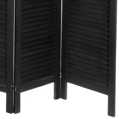 5 1/2 Ft. Tall Modern Venetian Room Divider - Black (6 Panels) 4 5 1/2 Ft. Tall Modern Venetian Room Divider - Black (6 Panels) - Image 2