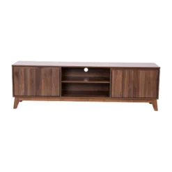 70" Haisley Mid-Century Modern TV Stand For TVs Up To 65" With Adjustable Shelves Dark Walnut - Taylor & Logan -Furniture Shop GUEST 8782b5a4 0b1c 48bd b509 304d05fb2905