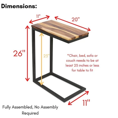 BirdRock Home Acacia Wood TV Tray C Side Table - Set Of 2 4 BirdRock Home Acacia Wood TV Tray C Side Table - Set Of 2 - Image 2