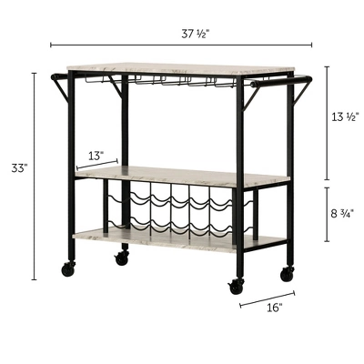 Maliza Bar Cart With Wine Bottle Storage And Wine Glass Rack - South Shore 11 Maliza Bar Cart With Wine Bottle Storage And Wine Glass Rack - South Shore - Image 9