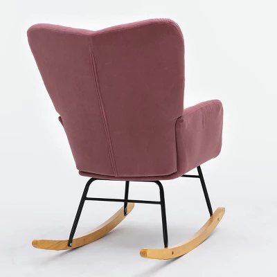 Epping Nursery Rocking Chair,Velvet Upholstered Glider Rocker Rocking Accent Chair,Wingback Rocking Chairs-Maison Boucle 9 Epping Nursery Rocking Chair,Velvet Upholstered Glider Rocker Rocking Accent Chair,Wingback Rocking Chairs-Maison Boucle - Image 7