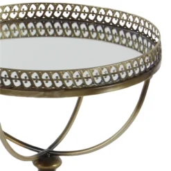 Metal And Glass Round Pedestal Table Gold - Olivia & May -Furniture Shop GUEST 89832931 b0f7 4110 9e66 146ff38d7f14