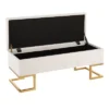 41" Midas Glam Storage Bench Steel/Velvet Gold/White - LumiSource 1 41" Midas Glam Storage Bench Steel/Velvet Gold/White - LumiSource -Furniture Shop GUEST 89c1884f 8077 4d04 9a32 b6972979a905