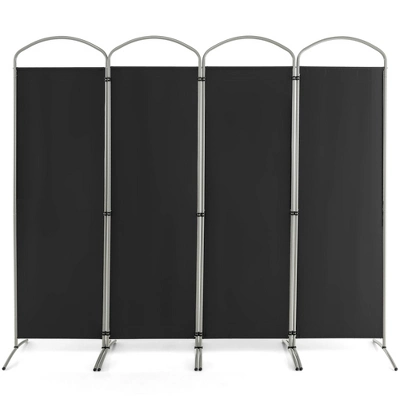 Costway 4 Panels Folding Room Divider 6 Ft Tall Fabric Privacy Screen Black/Brown/Grey/White 11 Costway 4 Panels Folding Room Divider 6 Ft Tall Fabric Privacy Screen Black/Brown/Grey/White - Image 9