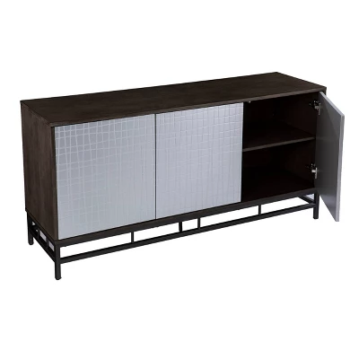 Spilscar Contemporary Storage Cabinet Brown With Silver - Aiden Lane 7 Spilscar Contemporary Storage Cabinet Brown With Silver - Aiden Lane - Image 5