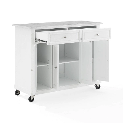 Avery Kitchen Island/Cart Distressed White/White Marble - Crosley 15 Avery Kitchen Island/Cart Distressed White/White Marble - Crosley - Image 13