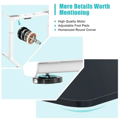 Costway Electric 55''x28'' Standing Desk Adjustable Sit To Stand W/ Controller 6 Costway Electric 55''x28'' Standing Desk Adjustable Sit To Stand W/ Controller - Image 4