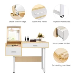 Costway Vanity Table Flip Top Square Makeup Table Writing Table -Furniture Shop GUEST 8aac3f29 e4e2 49c0 8198 192c72eaadf8