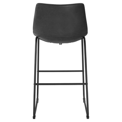 Set Of 2 Laslo Modern Upholstered Faux Leather Barstools - Saracina Home 5 Set Of 2 Laslo Modern Upholstered Faux Leather Barstools - Saracina Home - Image 3