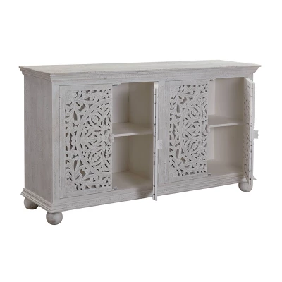 Bree Coastal 4 Door Sideboard White - Treasure Trove Accents 4 Bree Coastal 4 Door Sideboard White - Treasure Trove Accents - Image 2