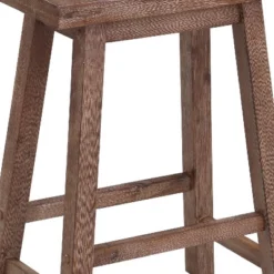 Wooden Frame Saddle Seat Counter Height Stool Brown - Benzara -Furniture Shop GUEST 8b946c91 e6d2 4a48 af31 52ad035a1046
