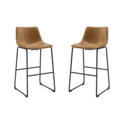 Set Of 2 Laslo Modern Upholstered Faux Leather Barstools - Saracina Home 22 Set Of 2 Laslo Modern Upholstered Faux Leather Barstools - Saracina Home -Furniture Shop GUEST 8c012d75 c1e7 4c2d ab6f 6bef4ed84c65