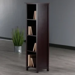 55.98" 5 Tier Milan Storage Shelf Or Bookshelf Tall Walnut - Winsome 15 55.98" 5 Tier Milan Storage Shelf Or Bookshelf Tall Walnut - Winsome -Furniture Shop GUEST 8c097146 e9ab 4ede bbd1 d69430772c0b