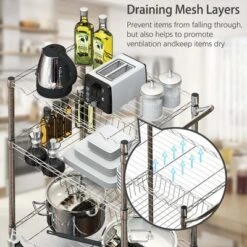 Costway 3-Tier Utility Cart Heavy Duty Wire Rolling Cart W/Handle Bar Storage Trolley 14 Costway 3-Tier Utility Cart Heavy Duty Wire Rolling Cart W/Handle Bar Storage Trolley -Furniture Shop GUEST 8c73354e e2a6 40e7 9718 01e8b94a56d4