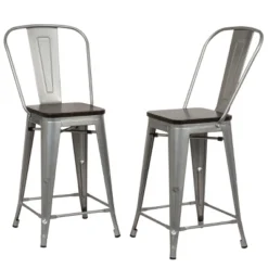 Set Of 2 24" Reed Wood Seat Counter Height Barstool - Carolina Chair & Table -Furniture Shop GUEST 8caf1583 3b66 4831 a091 29f11b7afef3