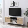 Modern 2 Door TV Stand For TVs Up To 65" Solid White/Coastal Oak/White - Saracina Home -Furniture Shop GUEST 8dd4d892 d616 4327 bf3e f3b05ccd042d