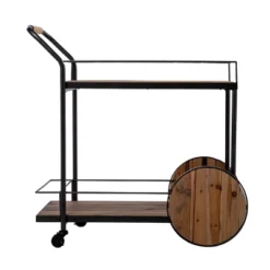 Trodel Reclaimed Wood Bar Cart Natural/Black - Aiden Lane -Furniture Shop GUEST 8e6c5579 4e27 4b2e 81b7 297653e228f5