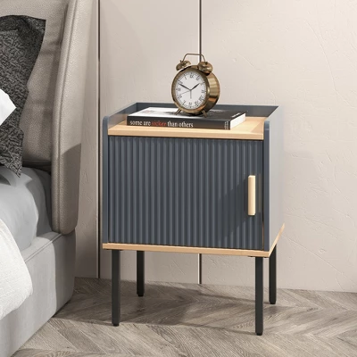 Costway Nightstand Bedside End Table With Door Cabinet For Living Room Bedroom 5 Costway Nightstand Bedside End Table With Door Cabinet For Living Room Bedroom - Image 3