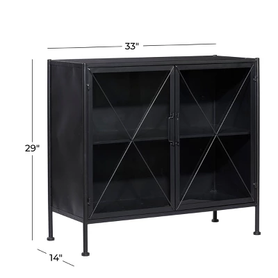 Industrial Metal Cabinet Black - Olivia & May 10 Industrial Metal Cabinet Black - Olivia & May - Image 8