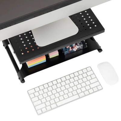 Mind Reader Monitor Stand/Riser 2 Tier Ventilated Metal Black 6 Mind Reader Monitor Stand/Riser 2 Tier Ventilated Metal Black - Image 4