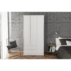 Denmark 3 Door And 2 Drawer Wardrobe White - Polifurniture -Furniture Shop GUEST 911a0376 1470 4061 b90b 71150e34235f