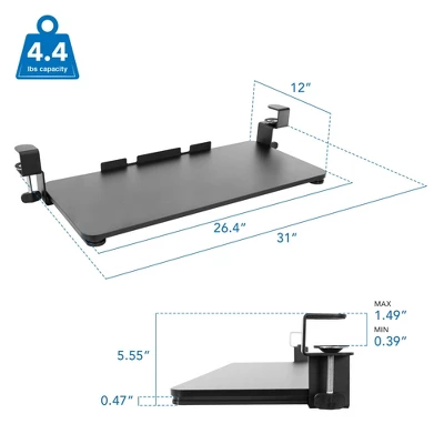 Mount-It! Clamp Keyboard Tray | Sliding Under Desk Keyboard & Mouse Platform | Retractable Undermount Drawer | No Screws Or Scratches To Assemble 9 Mount-It! Clamp Keyboard Tray | Sliding Under Desk Keyboard & Mouse Platform | Retractable Undermount Drawer | No Screws Or Scratches To Assemble - Image 7