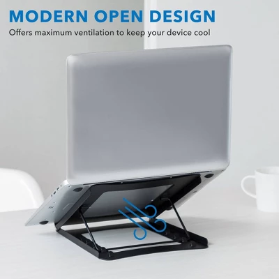 Mount-It! Laptop Stand For Desk Adjustable Height | Solid Steel Laptop Riser | 5 Adjustable Heights | Properly Positions Head, Neck, Back & Wrists 5 Mount-It! Laptop Stand For Desk Adjustable Height | Solid Steel Laptop Riser | 5 Adjustable Heights | Properly Positions Head, Neck, Back & Wrists - Image 3