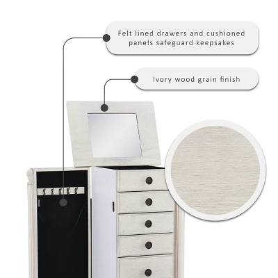 Obrecht Jewelry Armoire Off White - Powell Company 6 Obrecht Jewelry Armoire Off White - Powell Company - Image 4