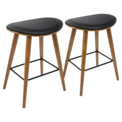 Set Of 2 26" Saddle Counter Height Barstools With Faux Leather - LumiSource 22 Set Of 2 26" Saddle Counter Height Barstools With Faux Leather - LumiSource -Furniture Shop GUEST 9393a89c 84f1 4438 9f36 eed5bb2445d9