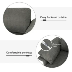 Costway Modern Linen Fabric Accent Armchair Upholstered Single Sofa W/ Metal Legs Grey 16 Costway Modern Linen Fabric Accent Armchair Upholstered Single Sofa W/ Metal Legs Grey -Furniture Shop GUEST 94691f4f c0d1 4abd 9ac8 cc7388b508a1